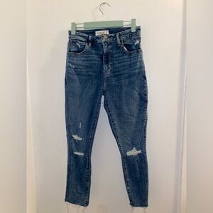 Abercrombie & Fitch Super Skinny Ankle High Rise Distressed Jeans Curve Love 27
